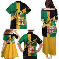 Jamaica Family Matching Puletasi and Hawaiian Shirt 63rd Anniversary Independence Day