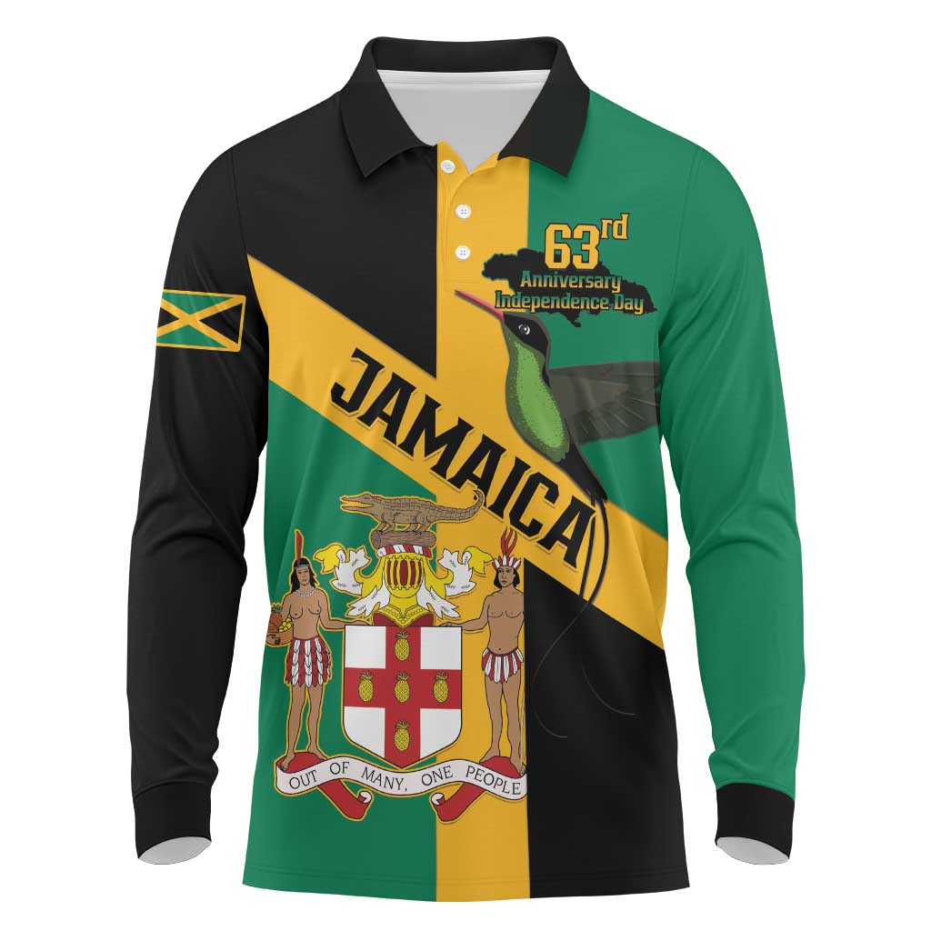 Jamaica Long Sleeve Polo Shirt 63rd Anniversary Independence Day