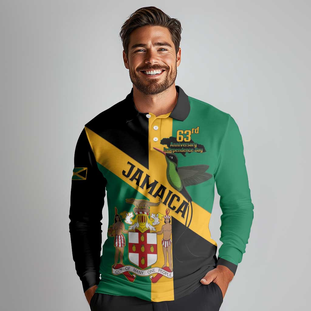 Jamaica Long Sleeve Polo Shirt 63rd Anniversary Independence Day