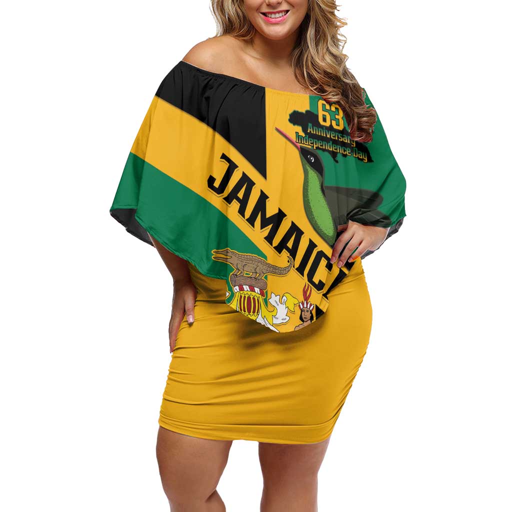 Jamaica Off Shoulder Short Dress 63rd Anniversary Independence Day