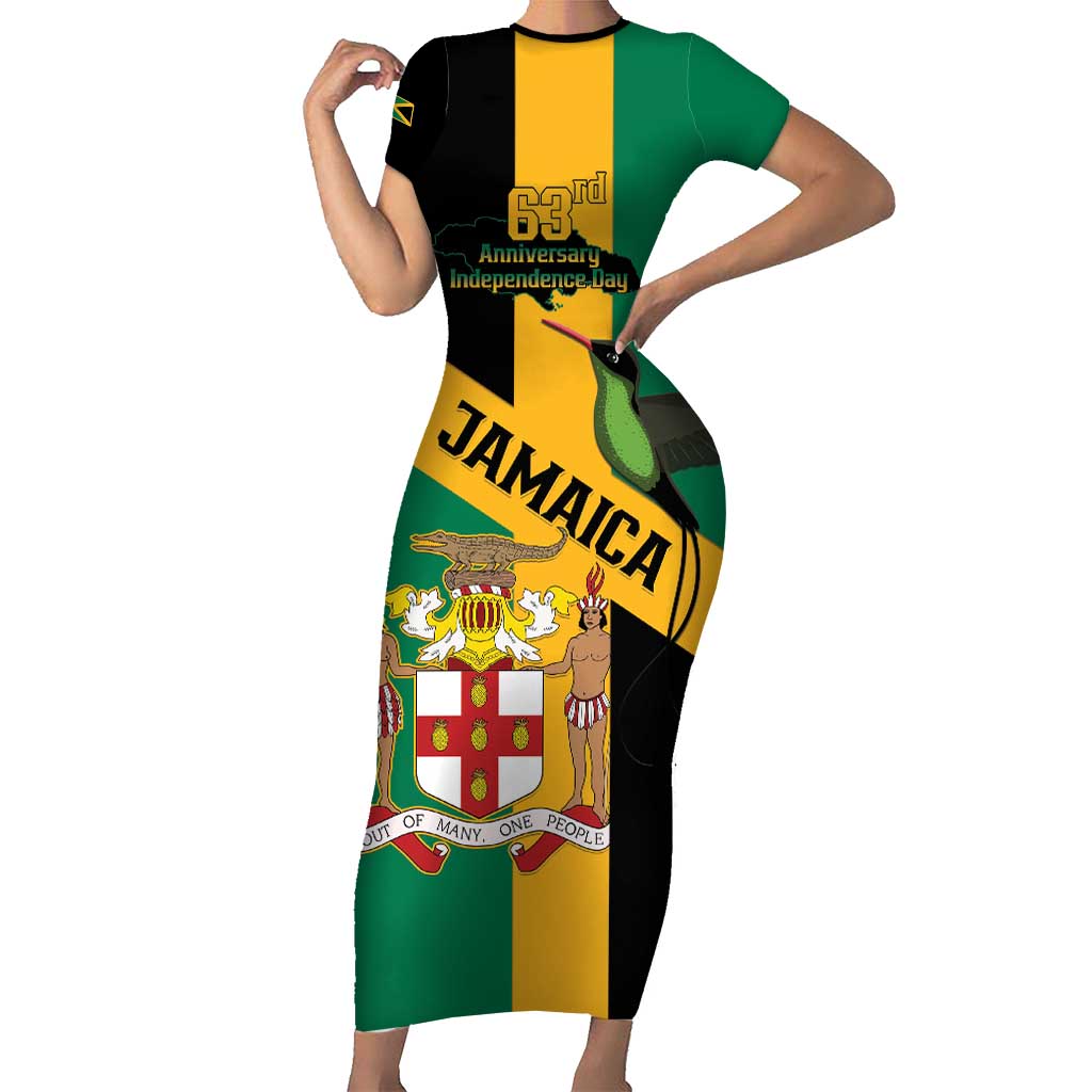 Jamaica Short Sleeve Bodycon Dress 63rd Anniversary Independence Day