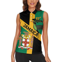 Jamaica Women Sleeveless Polo Shirt 63rd Anniversary Independence Day