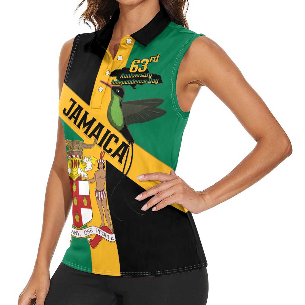 Jamaica Women Sleeveless Polo Shirt 63rd Anniversary Independence Day