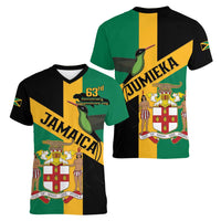 Jamaica Women V-Neck T-Shirt 63rd Anniversary Independence Day