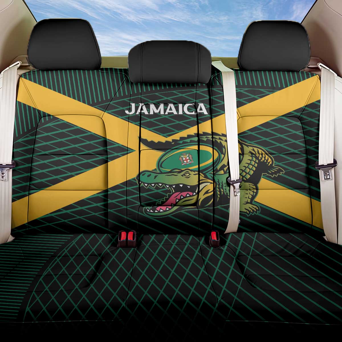 Jamaica Rugby Back Car Seat Cover Go Jamaica Crocs Go