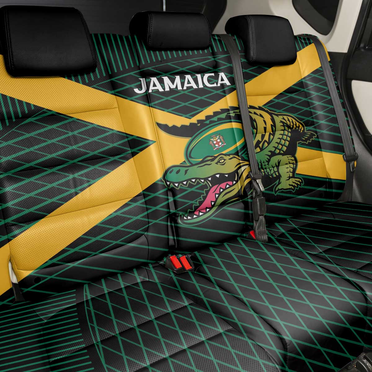 Jamaica Rugby Back Car Seat Cover Go Jamaica Crocs Go