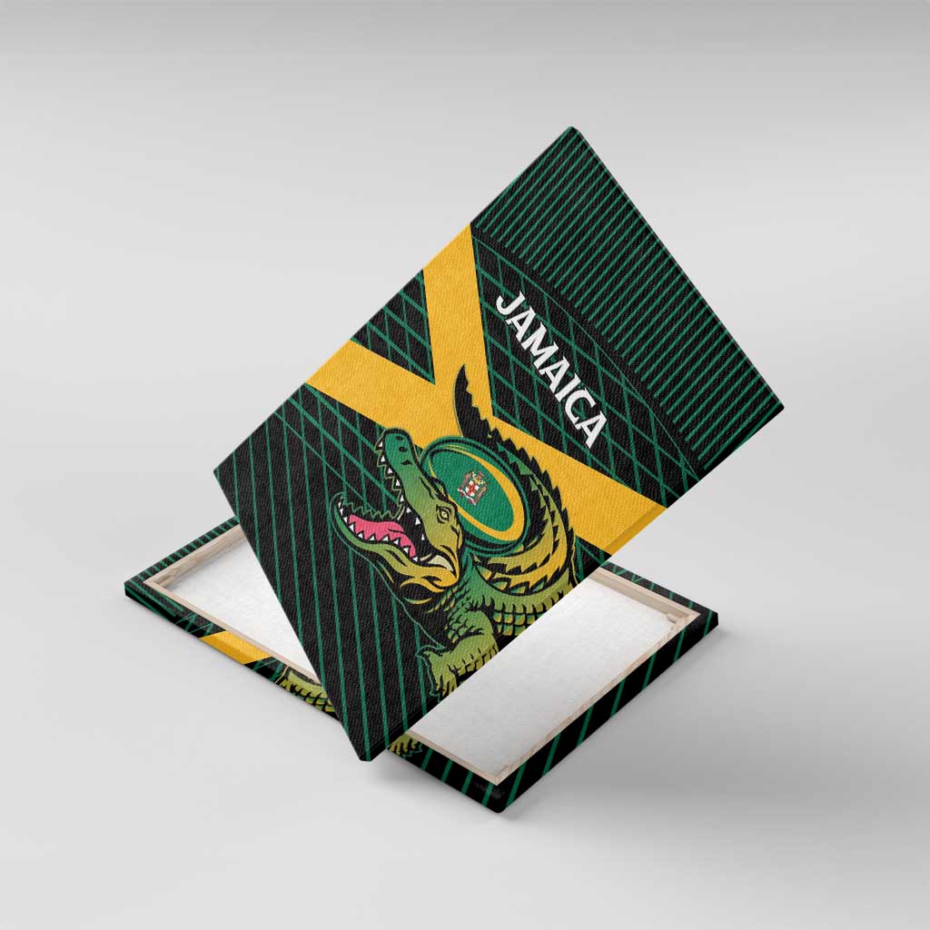Jamaica Rugby Canvas Wall Art Go Jamaica Crocs Go