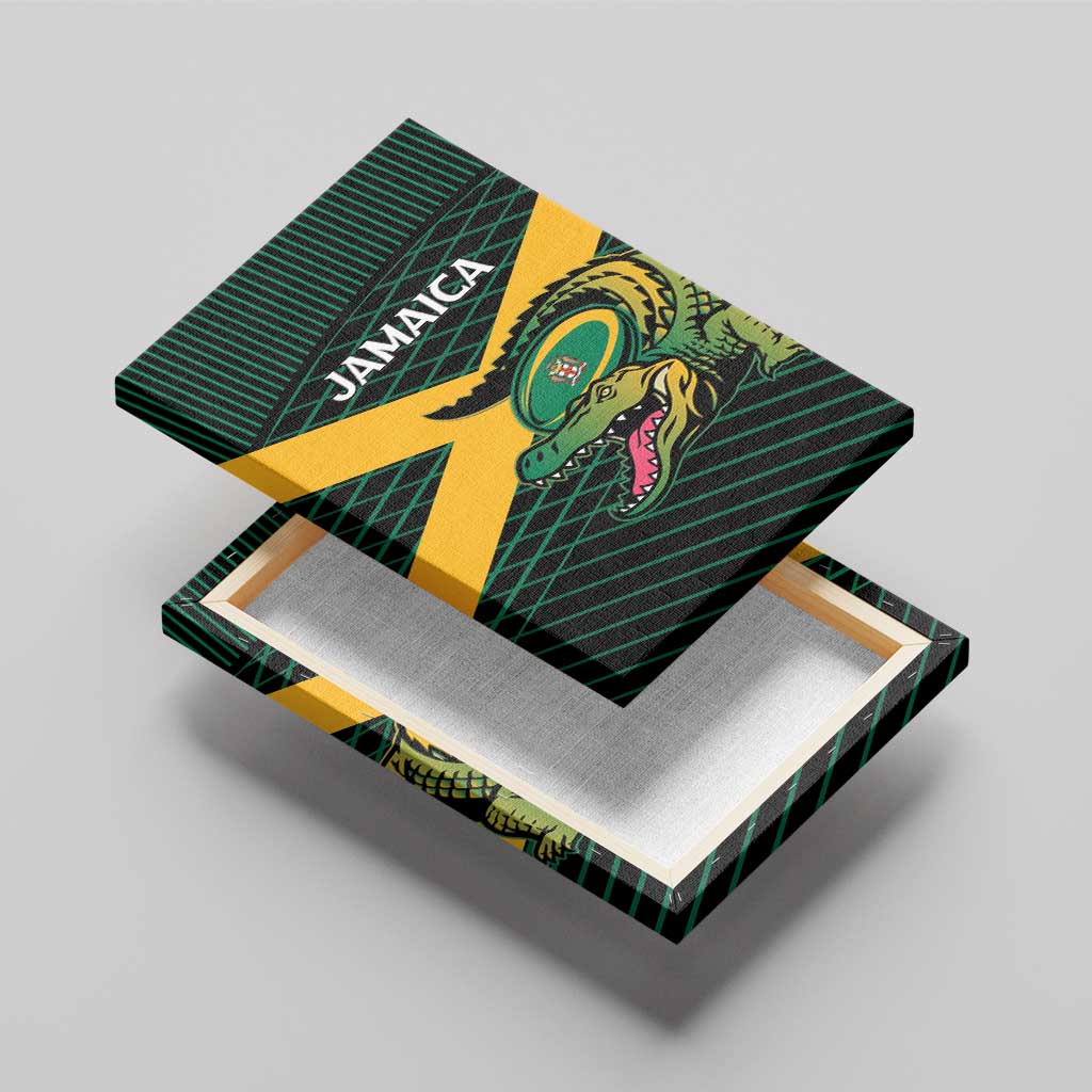 Jamaica Rugby Canvas Wall Art Go Jamaica Crocs Go