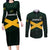 Jamaica Rugby Custom Couples Matching Long Sleeve Bodycon Dress and Long Sleeve Button Shirt Go Jamaica Crocs Go