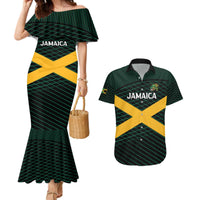 Jamaica Rugby Custom Couples Matching Mermaid Dress and Hawaiian Shirt Go Jamaica Crocs Go