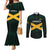 Jamaica Rugby Custom Couples Matching Mermaid Dress and Long Sleeve Button Shirt Go Jamaica Crocs Go