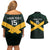 Jamaica Rugby Custom Couples Matching Off Shoulder Short Dress and Hawaiian Shirt Go Jamaica Crocs Go