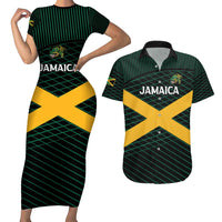Jamaica Rugby Custom Couples Matching Short Sleeve Bodycon Dress and Hawaiian Shirt Go Jamaica Crocs Go