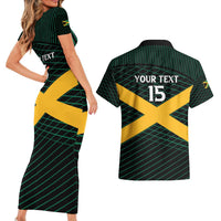 Jamaica Rugby Custom Couples Matching Short Sleeve Bodycon Dress and Hawaiian Shirt Go Jamaica Crocs Go