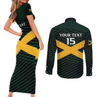Jamaica Rugby Custom Couples Matching Short Sleeve Bodycon Dress and Long Sleeve Button Shirt Go Jamaica Crocs Go