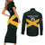 Jamaica Rugby Custom Couples Matching Short Sleeve Bodycon Dress and Long Sleeve Button Shirt Go Jamaica Crocs Go