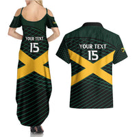 Jamaica Rugby Custom Couples Matching Summer Maxi Dress and Hawaiian Shirt Go Jamaica Crocs Go