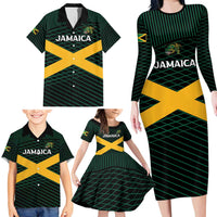 Jamaica Rugby Custom Family Matching Long Sleeve Bodycon Dress and Hawaiian Shirt Go Jamaica Crocs Go