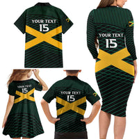 Jamaica Rugby Custom Family Matching Long Sleeve Bodycon Dress and Hawaiian Shirt Go Jamaica Crocs Go