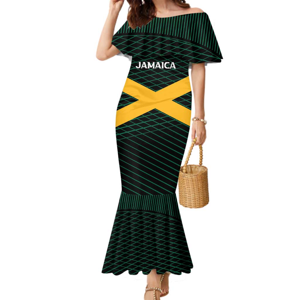 Jamaica Rugby Custom Family Matching Mermaid Dress and Hawaiian Shirt Go Jamaica Crocs Go
