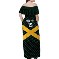 Jamaica Rugby Custom Family Matching Off Shoulder Maxi Dress and Hawaiian Shirt Go Jamaica Crocs Go