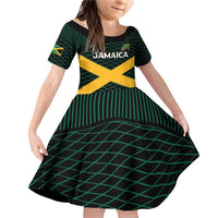Jamaica Rugby Custom Family Matching Off Shoulder Short Dress and Hawaiian Shirt Go Jamaica Crocs Go