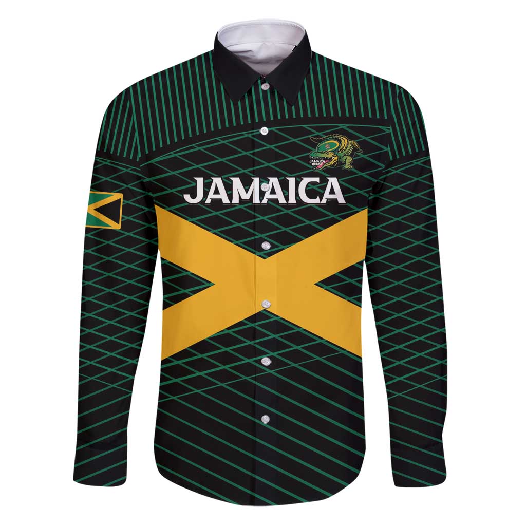 Jamaica Rugby Custom Family Matching Puletasi and Hawaiian Shirt Go Jamaica Crocs Go