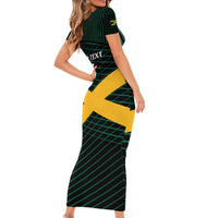 Jamaica Rugby Custom Family Matching Short Sleeve Bodycon Dress and Hawaiian Shirt Go Jamaica Crocs Go