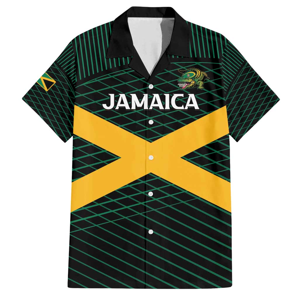 Jamaica Rugby Custom Family Matching Tank Maxi Dress and Hawaiian Shirt Go Jamaica Crocs Go