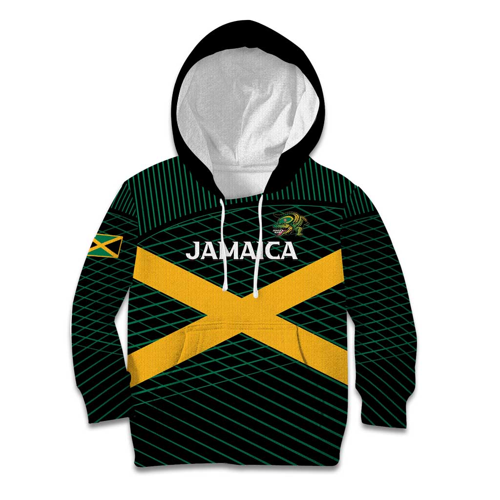 Jamaica Rugby Custom Kid Hoodie Go Jamaica Crocs Go