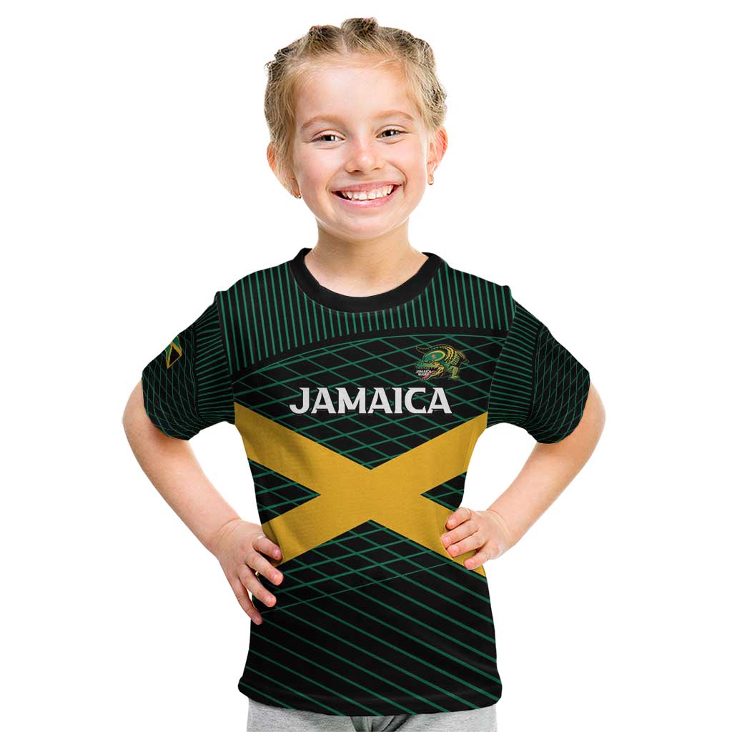 Jamaica Rugby Custom Kid T Shirt Go Jamaica Crocs Go
