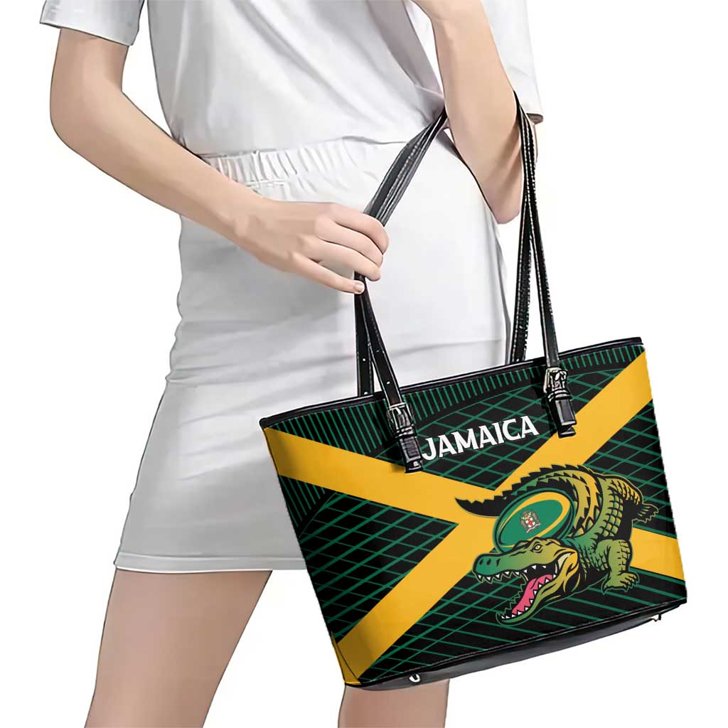 Jamaica Rugby Leather Tote Bag Go Jamaica Crocs Go