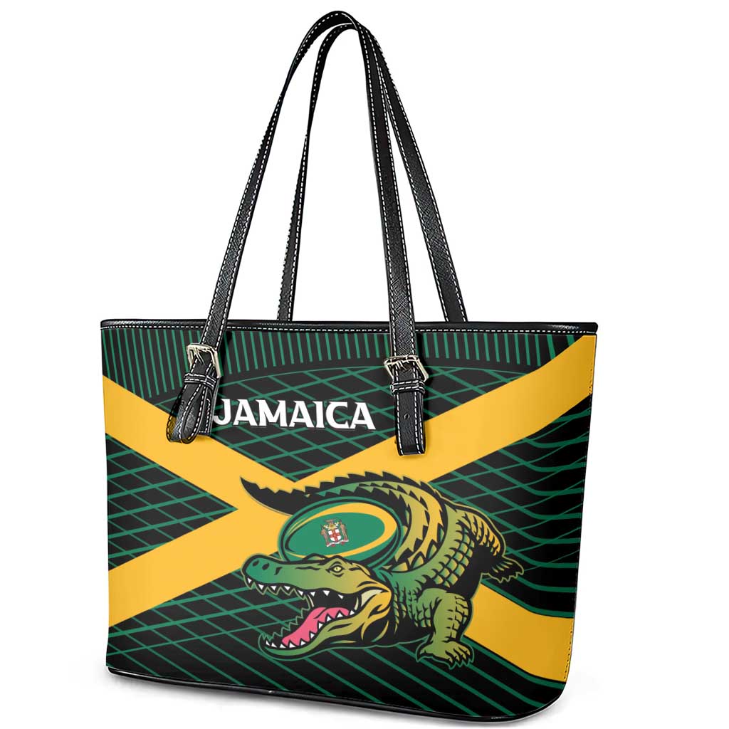 Jamaica Rugby Leather Tote Bag Go Jamaica Crocs Go