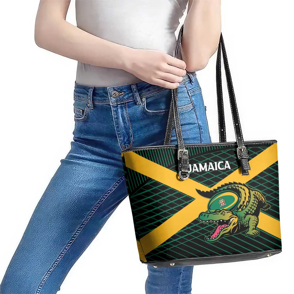 Jamaica Rugby Leather Tote Bag Go Jamaica Crocs Go