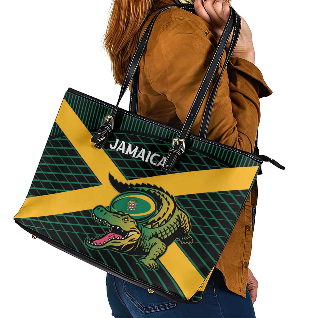 Jamaica Rugby Leather Tote Bag Go Jamaica Crocs Go