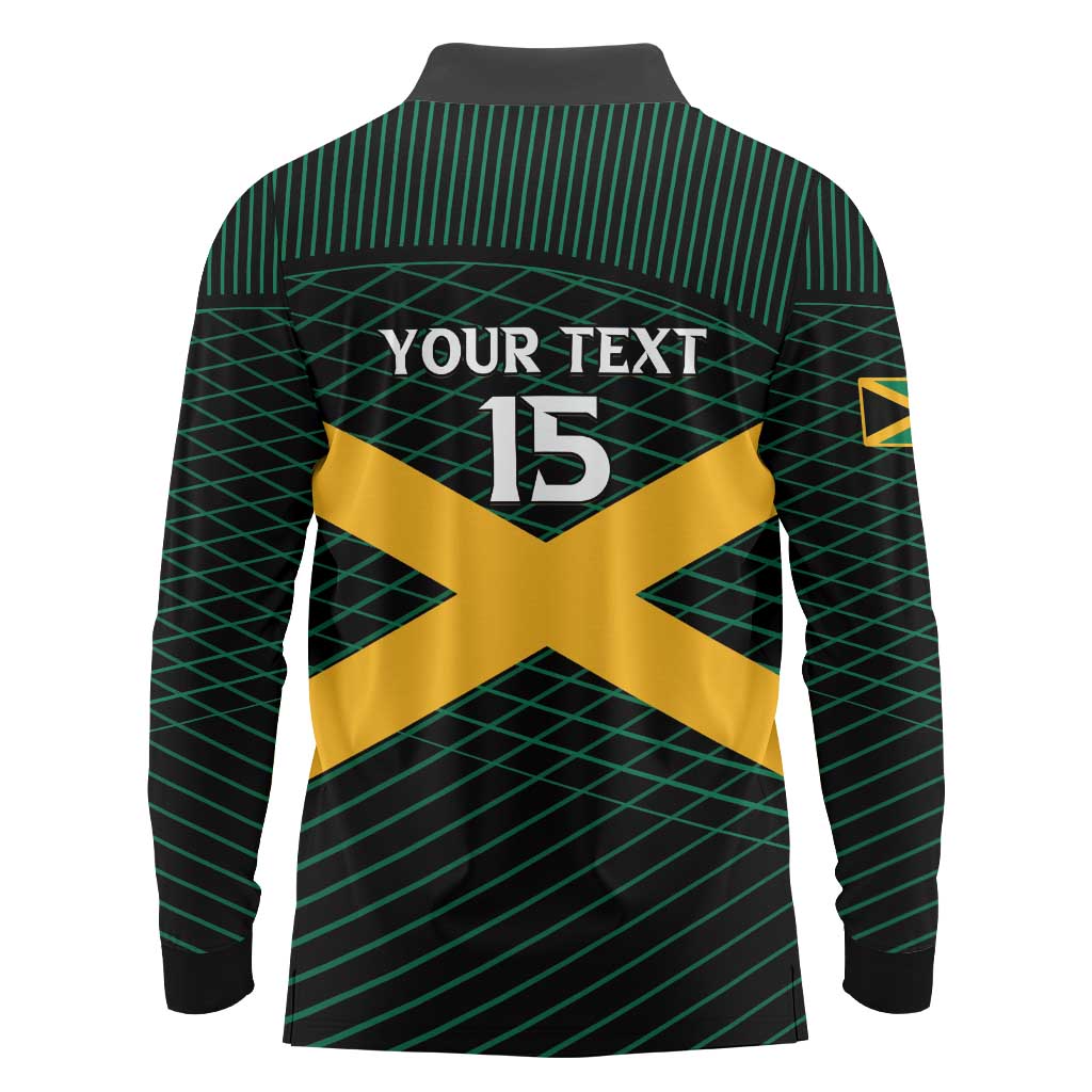 Jamaica Rugby Custom Long Sleeve Polo Shirt Go Jamaica Crocs Go