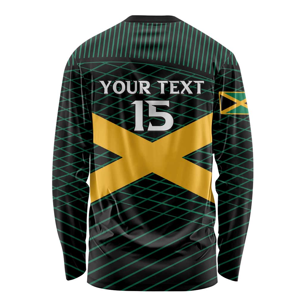 Jamaica Rugby Custom Long Sleeve Shirt Go Jamaica Crocs Go