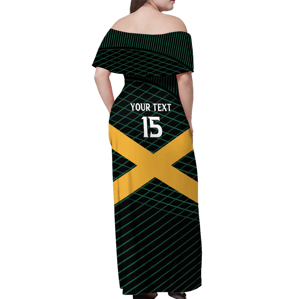 Jamaica Rugby Custom Off Shoulder Maxi Dress Go Jamaica Crocs Go