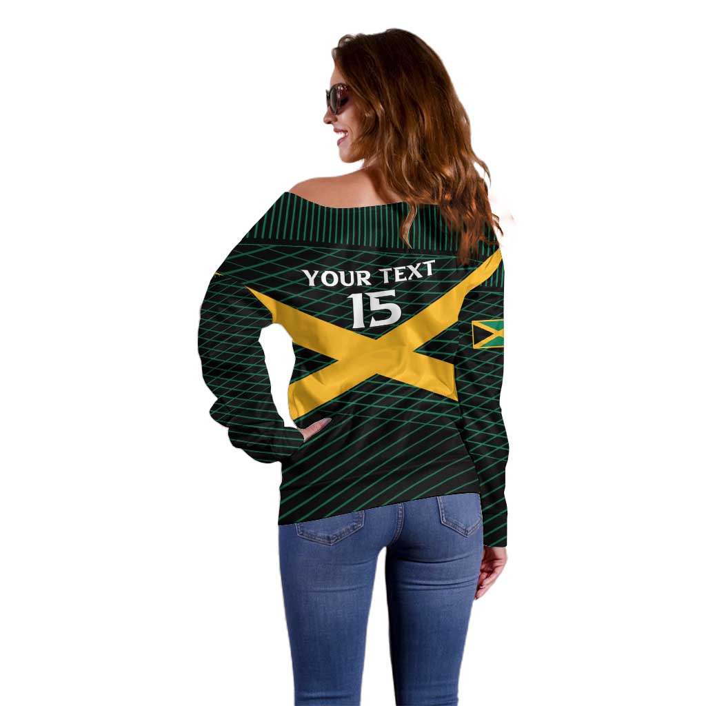 Jamaica Rugby Custom Off Shoulder Sweater Go Jamaica Crocs Go