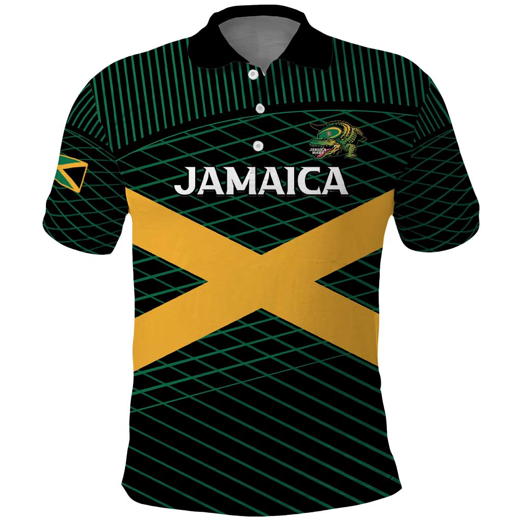 Jamaica Rugby Custom Polo Shirt Go Jamaica Crocs Go