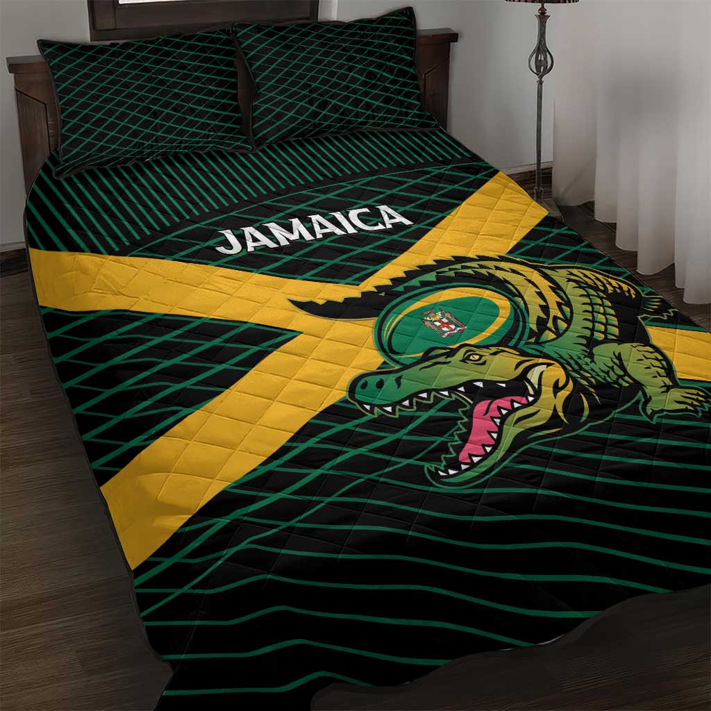 Jamaica Rugby Quilt Bed Set Go Jamaica Crocs Go