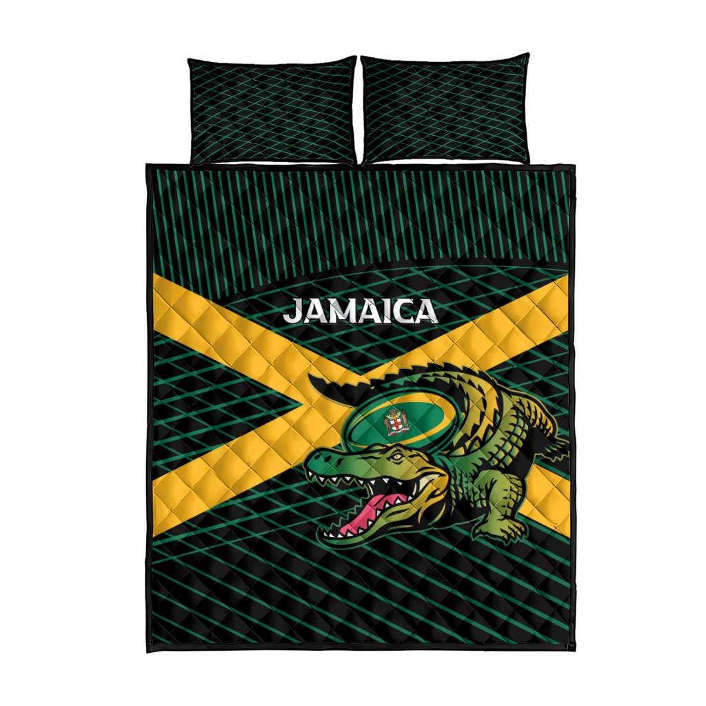 Jamaica Rugby Quilt Bed Set Go Jamaica Crocs Go