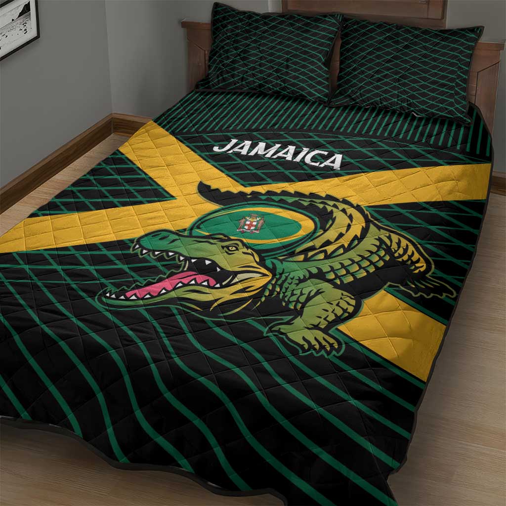Jamaica Rugby Quilt Bed Set Go Jamaica Crocs Go