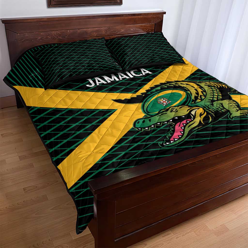 Jamaica Rugby Quilt Bed Set Go Jamaica Crocs Go