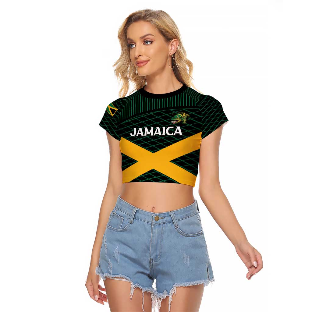 Jamaica Rugby Custom Raglan Cropped T Shirt Go Jamaica Crocs Go