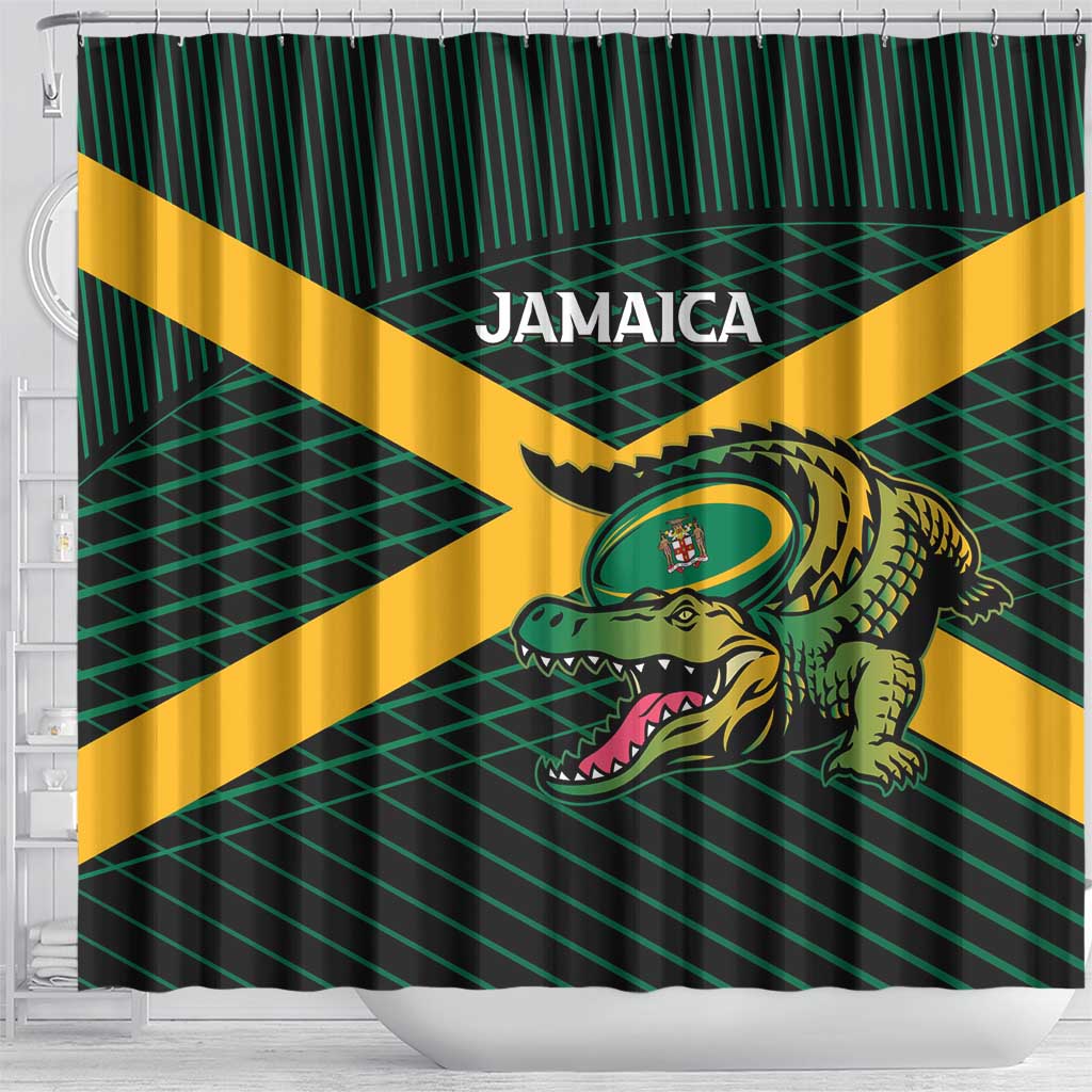 Jamaica Rugby Shower Curtain Go Jamaica Crocs Go