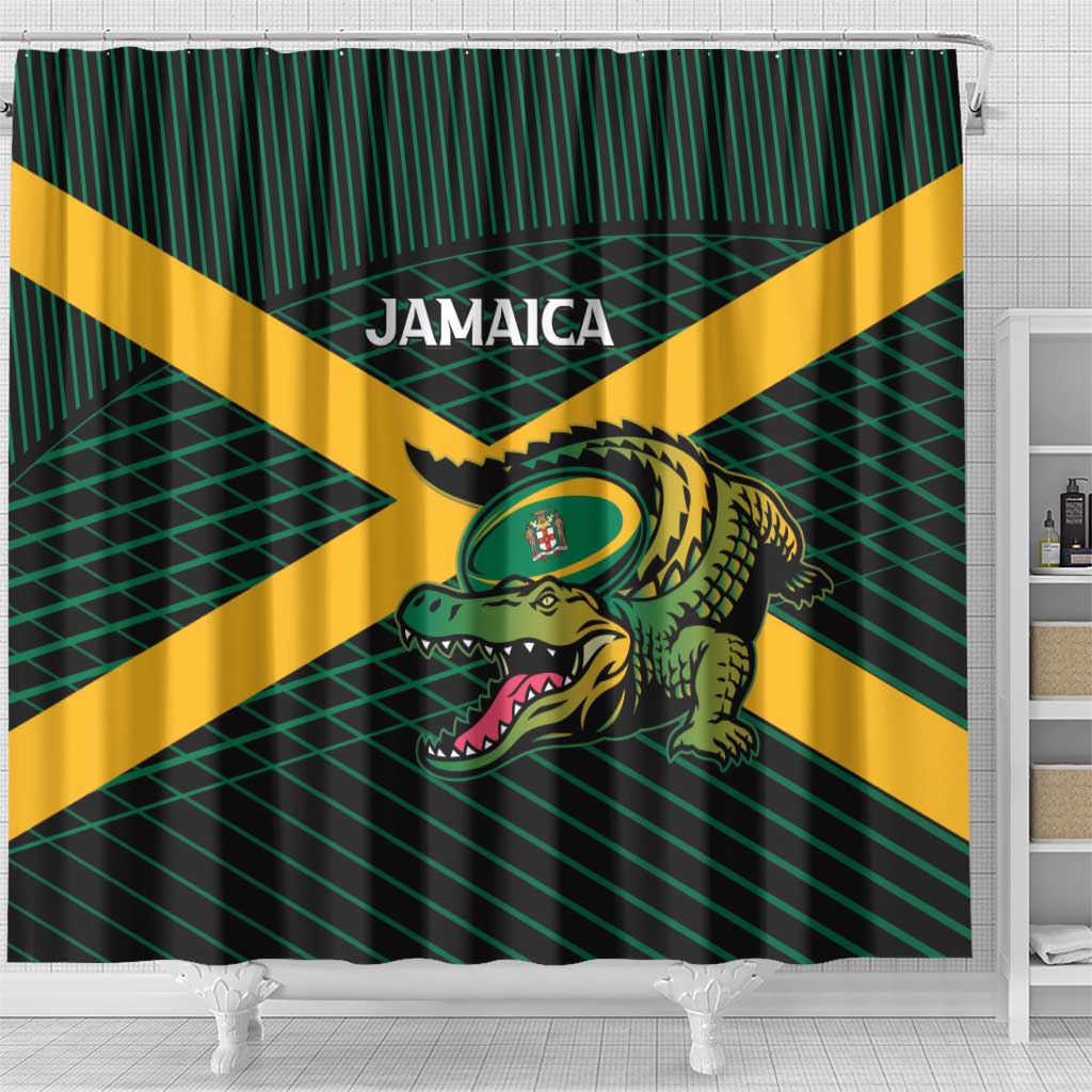 Jamaica Rugby Shower Curtain Go Jamaica Crocs Go