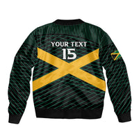 Jamaica Rugby Custom Sleeve Zip Bomber Jacket Go Jamaica Crocs Go