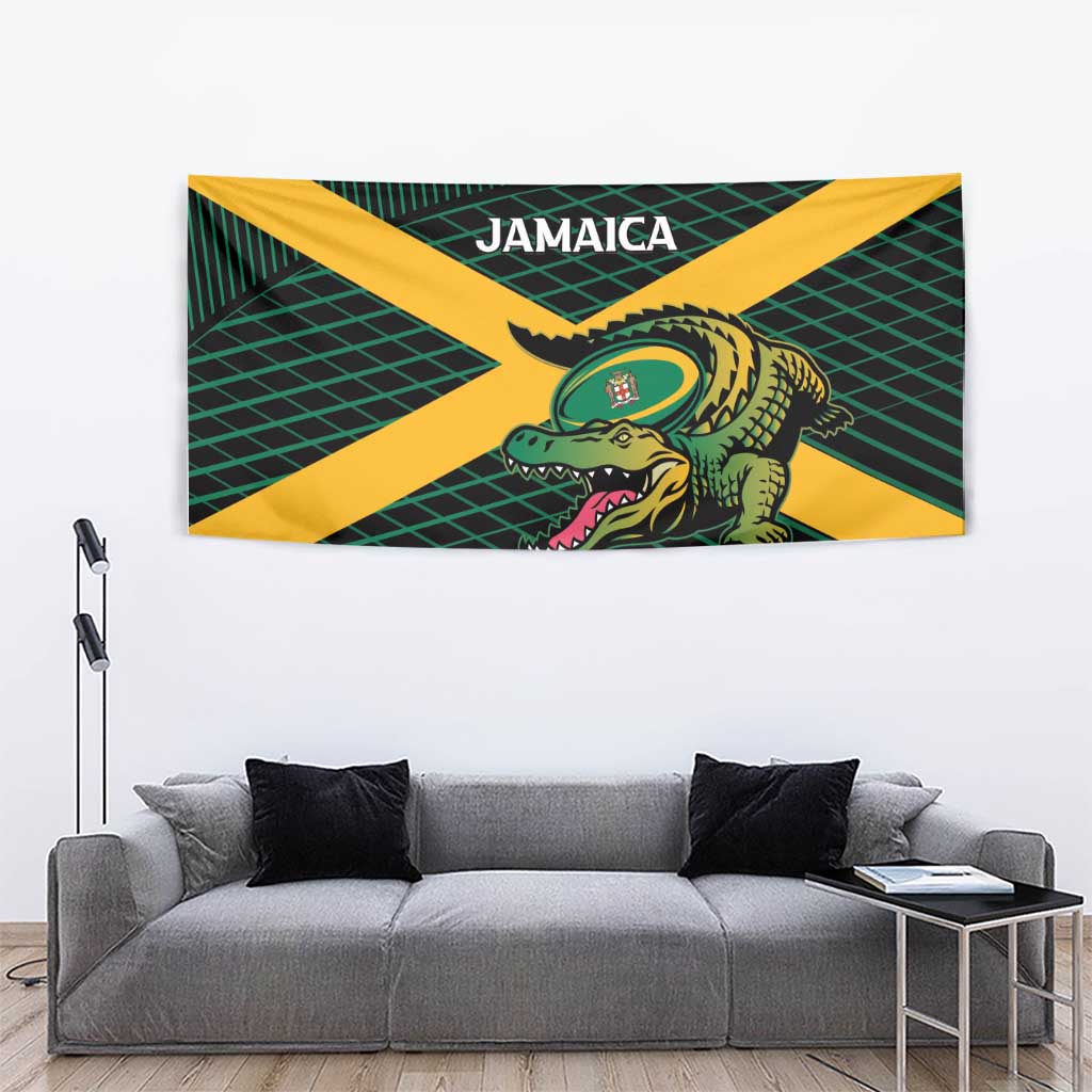 Jamaica Rugby Tapestry Go Jamaica Crocs Go