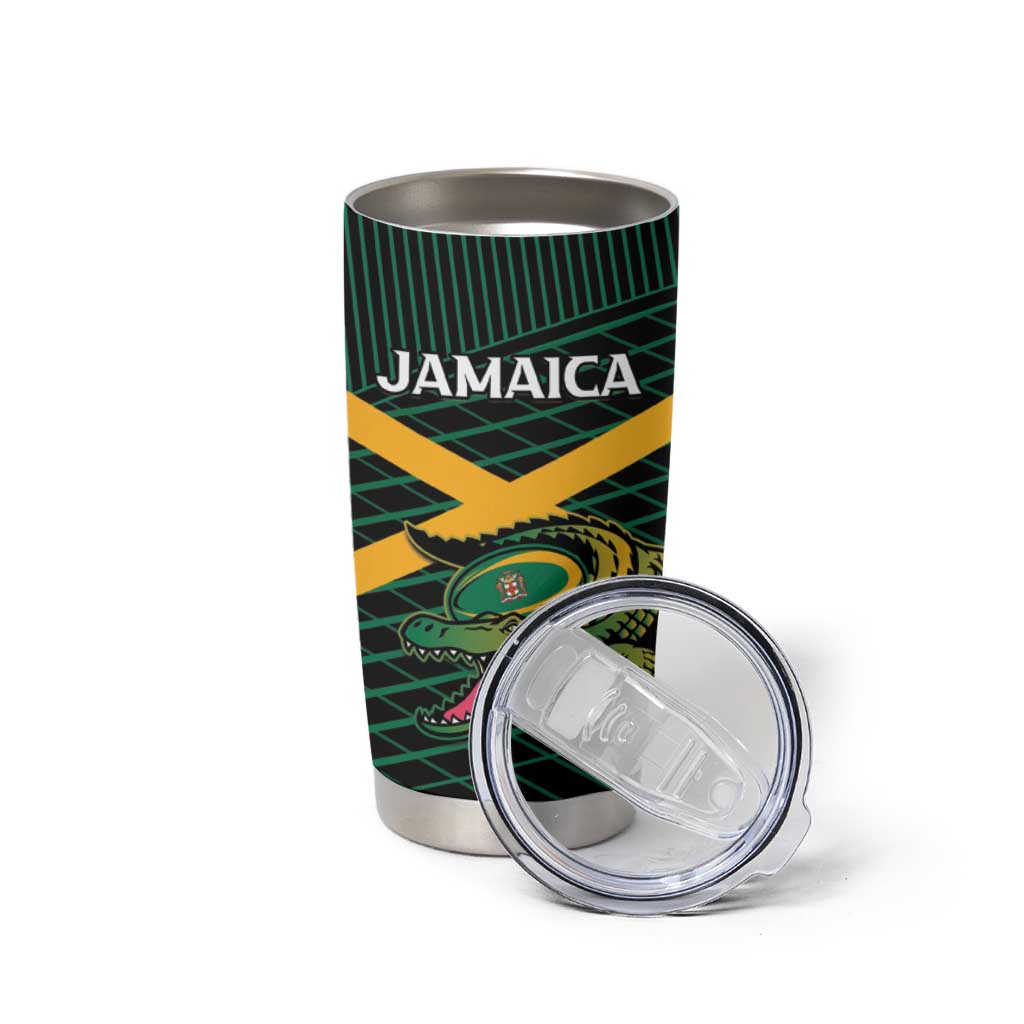 Jamaica Rugby Custom Tumbler Cup Go Jamaica Crocs Go